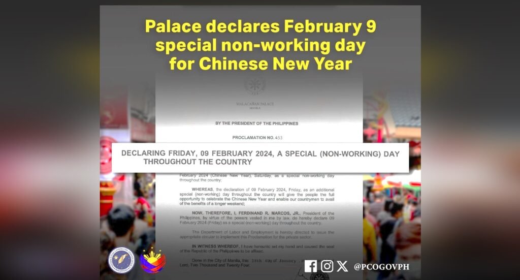 PBBM declares Feb. 9 special nonworking day